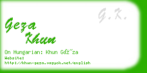 geza khun business card